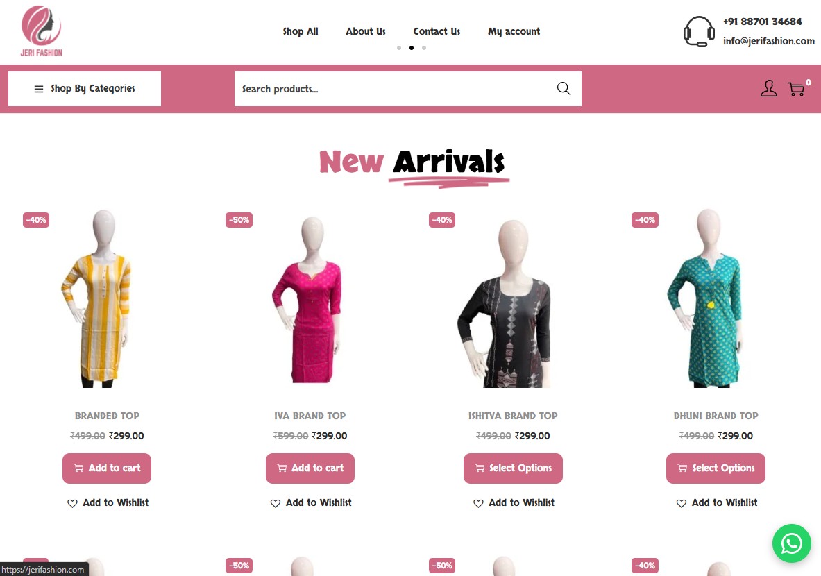 Jeri Fashion website screenshot